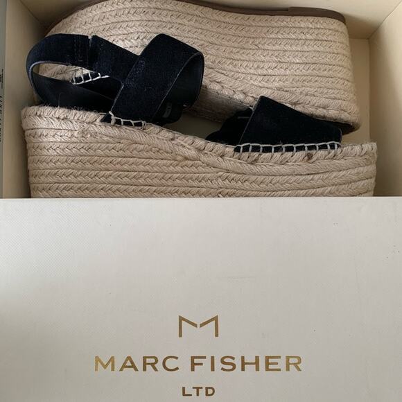 NWT Marc Fisher Rex Suede Sandals Black 9.5 - Picture 11 of 11